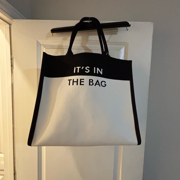 Kate Spade Black and White Tote with Polka Dot Interior - Picture 1 of 2